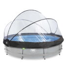 Piscina EXIT Soft Grey &oslash;360x76cm con pompa filtro e copertura - grigio