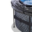 Piscina EXIT Stone ø488x122cm con pompa filtro a sabbia e copertura e pompa di calore - grigia