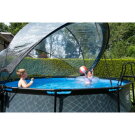 Piscina EXIT Stone ø427x122cm con pompa filtro a sabbia e copertura - grigio