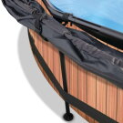 Piscina EXIT Wood &oslash;360x76cm con pompa filtro e pensilina - marrone