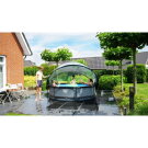 Piscina EXIT Stone ø300x76cm con pompa filtro e copertura - grigio