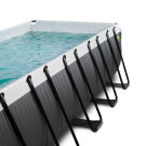 EXIT Black Leather pool 540x250x122cm with sand filter pump and dome - black