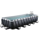 Piscina EXIT Black Leather 540x250x100cm con pompa filtro a sabbia - nero