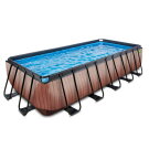 Piscina EXIT Wood 540x250x122cm con pompa filtro a sabbia - marrone