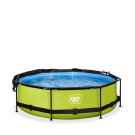 Piscina EXIT Lime &oslash;300x76cm con pompa filtro e pensilina - verde