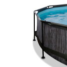 Piscina EXIT Black Wood ø360x76cm con pompa filtro - nero