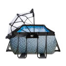 EXIT Stone pool 540x250x100cm with sand filter pump and dome - grey