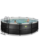 EXIT Black Leather pool ø488x122cm with sand filter pump - black