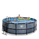 Piscina EXIT Stone ø427x122cm con pompa filtro a sabbia - grigia