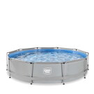 Piscina EXIT Soft Grey &oslash;360x76cm con pompa filtro - grigia