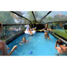 Piscina EXIT Wood 540x250x100cm con pompa filtro a sabbia e copertura e pompa di calore - marrone