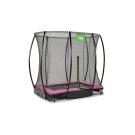 Trampolino elastico interrato EXIT Silhouette 153x214cm con rete di sicurezza - rosa