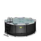 Piscina EXIT Black Leather &oslash;360x122cm con pompa filtro a sabbia - nero