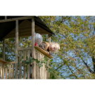 Casetta da gioco in legno per bambini EXIT Panorama 550 con scivolo, cucina giocattolo e sabbiera