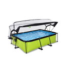 Piscina EXIT Lime 220x150x65cm con pompa filtro e copertura - verde
