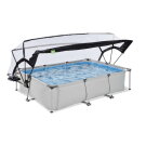 Piscina EXIT Soft Grey 300x200x65cm con pompa filtro e copertura - grigio