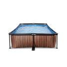 Piscina EXIT Wood 300x200x65cm con pompa filtro - marrone