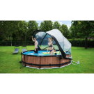 Piscina EXIT Wood &oslash;360x76cm con pompa filtro e copertura - marrone