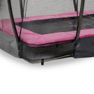 Trampolino elastico interrato EXIT Silhouette 153x214cm con rete di sicurezza - rosa