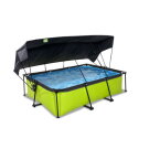 Piscina EXIT Lime 220x150x65cm con pompa filtro e pensilina - verde