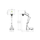 Tabellone da basket portatile su ruote EXIT Galaxy con canestro da schiacciata - verde/nero