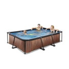 Piscina EXIT Wood 300x200x65cm con pompa filtro - marrone