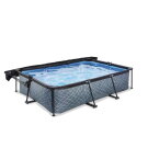 Piscina EXIT Stone 300x200x65cm con pompa filtro e pensilina - grigia
