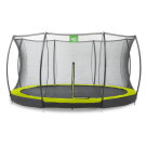 Trampolino elastico interrato EXIT Silhouette ø427cm con rete di sicurezza - verde