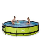 Piscina EXIT Lime ø360x76cm con pompa filtro e copertura - verde