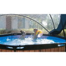 Piscina EXIT Wood &oslash;244x76cm con pompa filtro e copertura - marrone