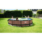 Piscina EXIT Black Wood ø360x76cm con pompa filtro - nero