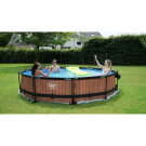 Piscina EXIT Black Wood ø360x76cm con pompa filtro - nero