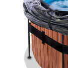EXIT Wood pool ø427x122cm with sand filter pump and dome and heat pump - brown