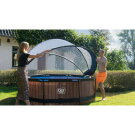 Piscina EXIT Wood &oslash;244x76cm con pompa filtro e copertura - marrone