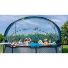 EXIT Black Leather pool ø450x122cm with sand filter pump and dome and heat pump - black