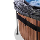 Piscina EXIT Wood ø488x122cm con pompa filtro a sabbia e copertura e pompa di calore - marrone