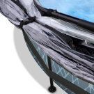 Piscina EXIT Stone ø300x76cm con pompa filtro e copertura - grigio