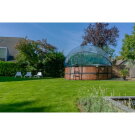 EXIT Wood pool ø450x122cm with sand filter pump and dome and heat pump - brown