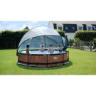Piscina EXIT Wood &oslash;360x76cm con pompa filtro e copertura - marrone