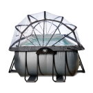 Piscina EXIT Black Leather 540x250x122cm con pompa filtro a sabbia e copertura e set accessori - nero