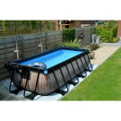 EXIT Wood pool 400x200x100cm with sand filter pump - brown