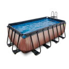 Piscina EXIT Wood 400x200x122cm con pompa filtro a sabbia - marrone