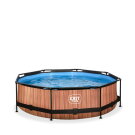 Piscina EXIT Wood ø300x76cm con pompa filtro - marrone