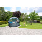 Piscina EXIT Black Leather ø360x122cm con pompa filtro a sabbia e copertura - nero