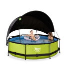 Piscina EXIT Lime &oslash;300x76cm con pompa filtro e pensilina - verde