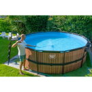 Piscina EXIT Wood ø450x122cm con pompa filtro - marrone