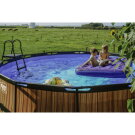 Piscina EXIT Stone ø427x122cm con pompa filtro a sabbia - grigia