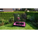 Trampolino elastico interrato EXIT Silhouette 153x214cm con rete di sicurezza - rosa