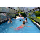 EXIT Black Leather pool 540x250x100cm with sand filter pump and dome - black