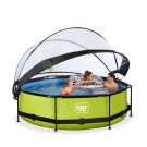 Piscina EXIT Lime &oslash;300x76cm con pompa filtro e copertura - verde